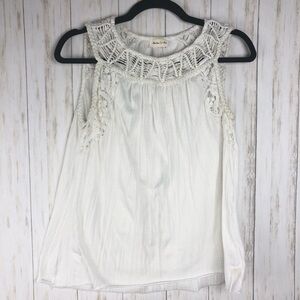 Meadow Rue white crochet tank top